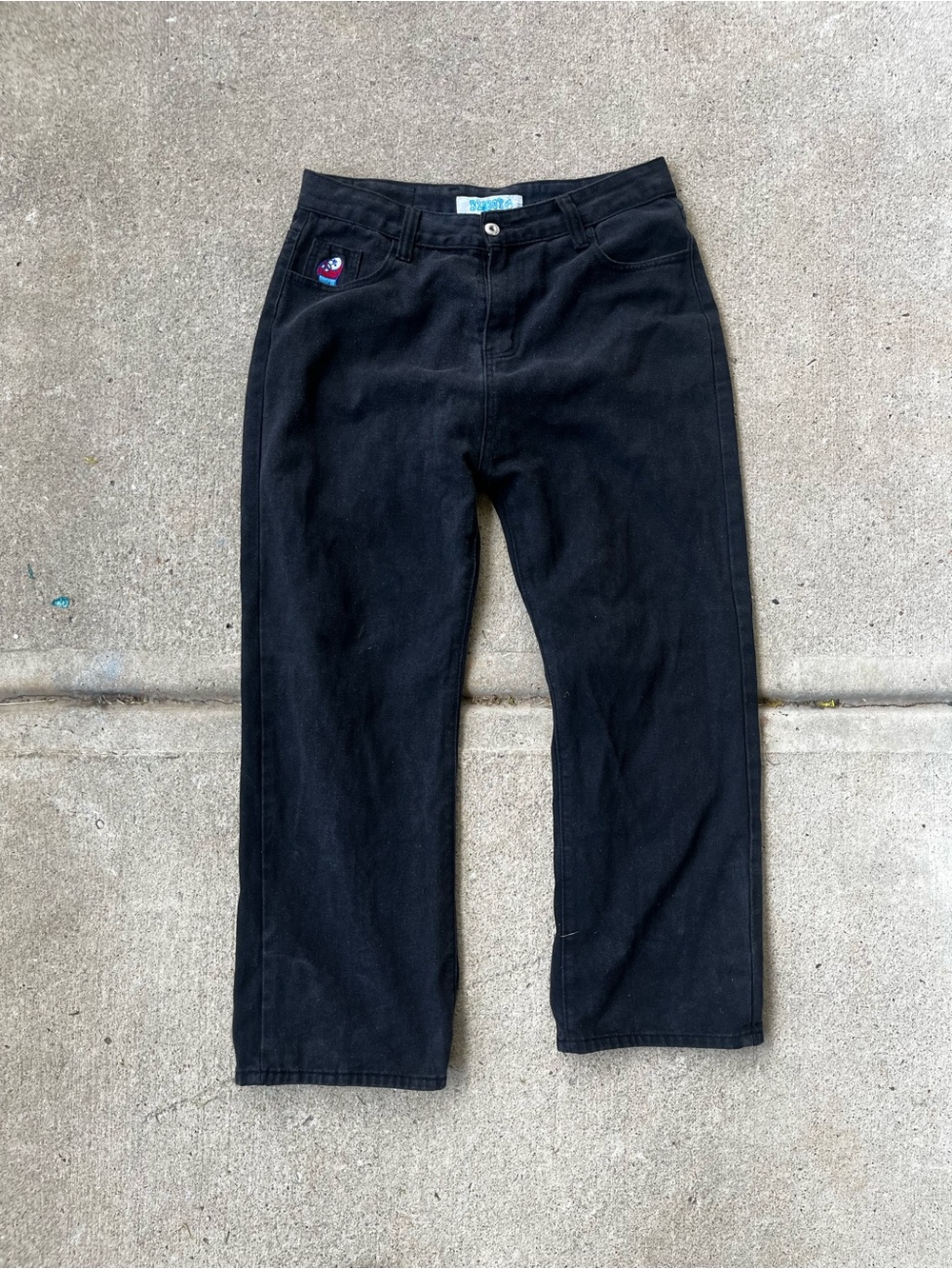 Black Men’s Straight-Leg Pants - big boy skater pants